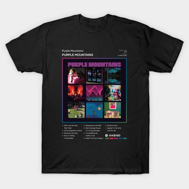 Purple Mountains - Purple Mountains Tracklist Album T-Shirt by 80sRetro